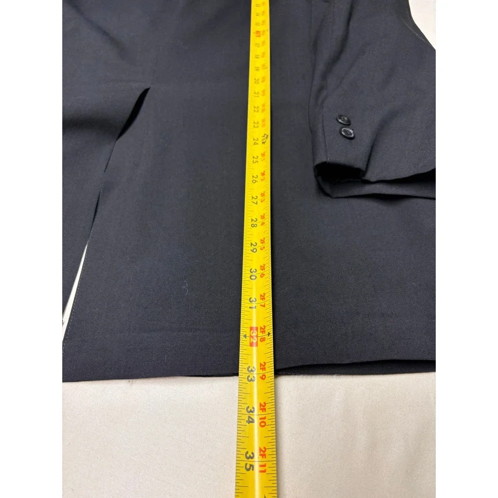 After Six by Rudofker Vintage Black Tuxedo Suit 2Pc Set Men 44L Satin Peak Lapel